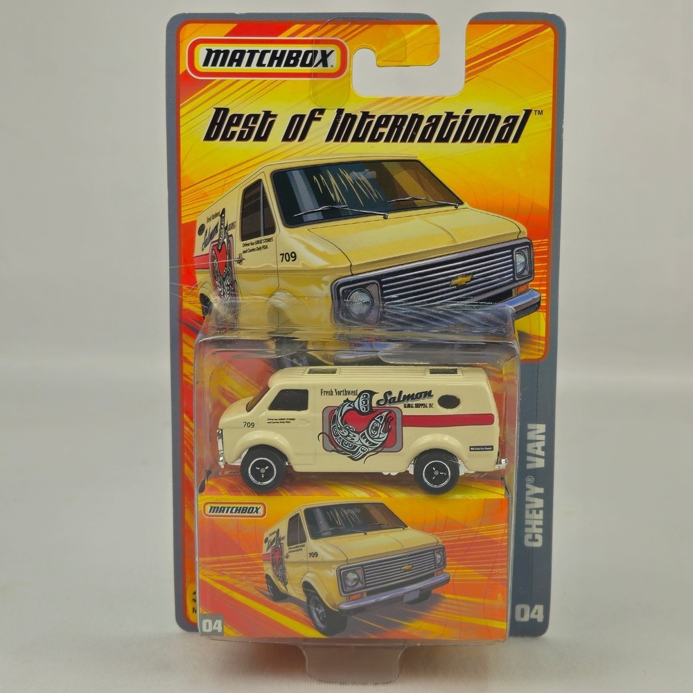 Matchbox Best of International Chevy Van Salmon Graphics Cream M9169 04 (K242)